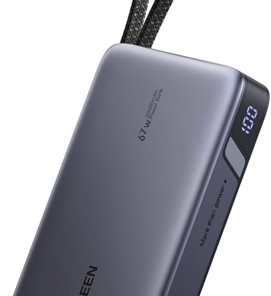 UGREEN 20000mah 67W Power Bank with Type-C Built-in Cable