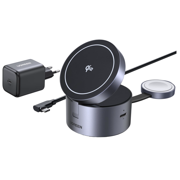 UGREEN 3-in-1 Qi2 Magnetic Wireless Charger (Phone ,Air pods,Apple Watch ) with charging adapter -W707