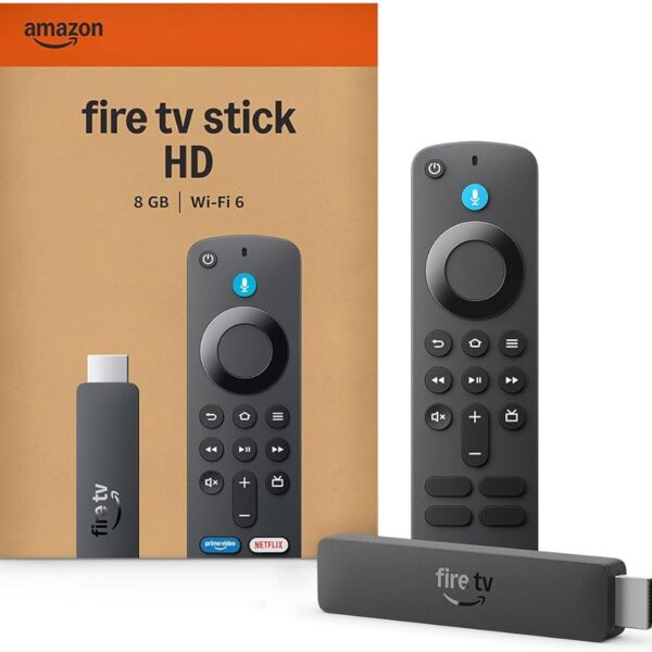 Amazon Fire TV Stick HD, free and live TV, Alexa Voice Remote, smart home controls, HD streaming